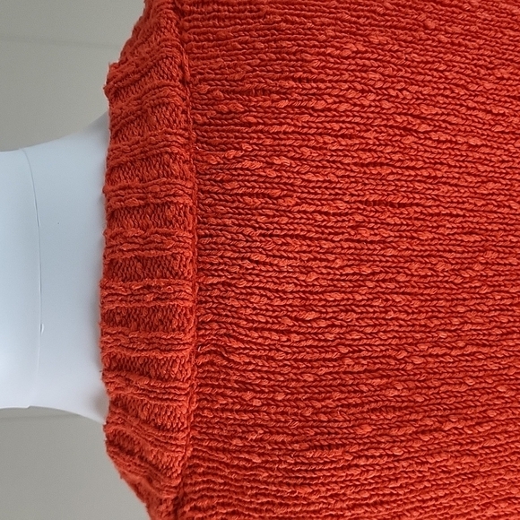 Marled Reunited Clothing 100% Cotton Knit Orange Textured 3/4 Sleeve Cardigan Sw - Picture 11 of 16